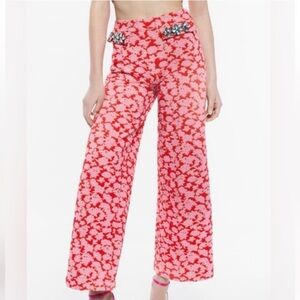 NWT Zara Brocade Crystal pocket Pants